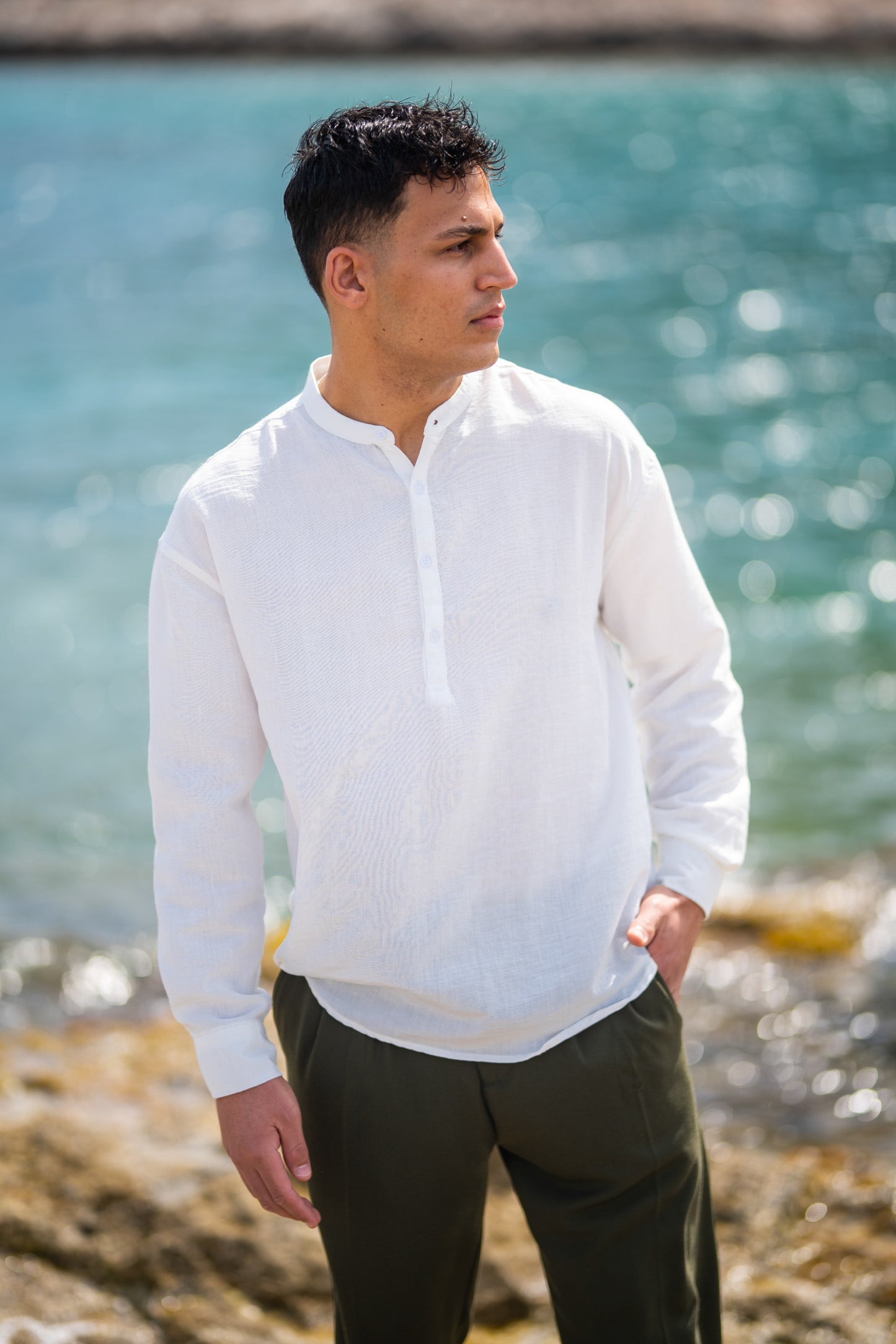 Henley White - Shirt