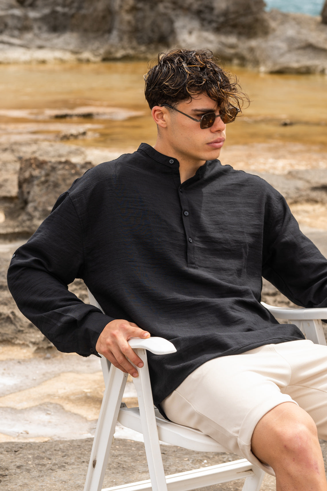 Henley Black - Shirt