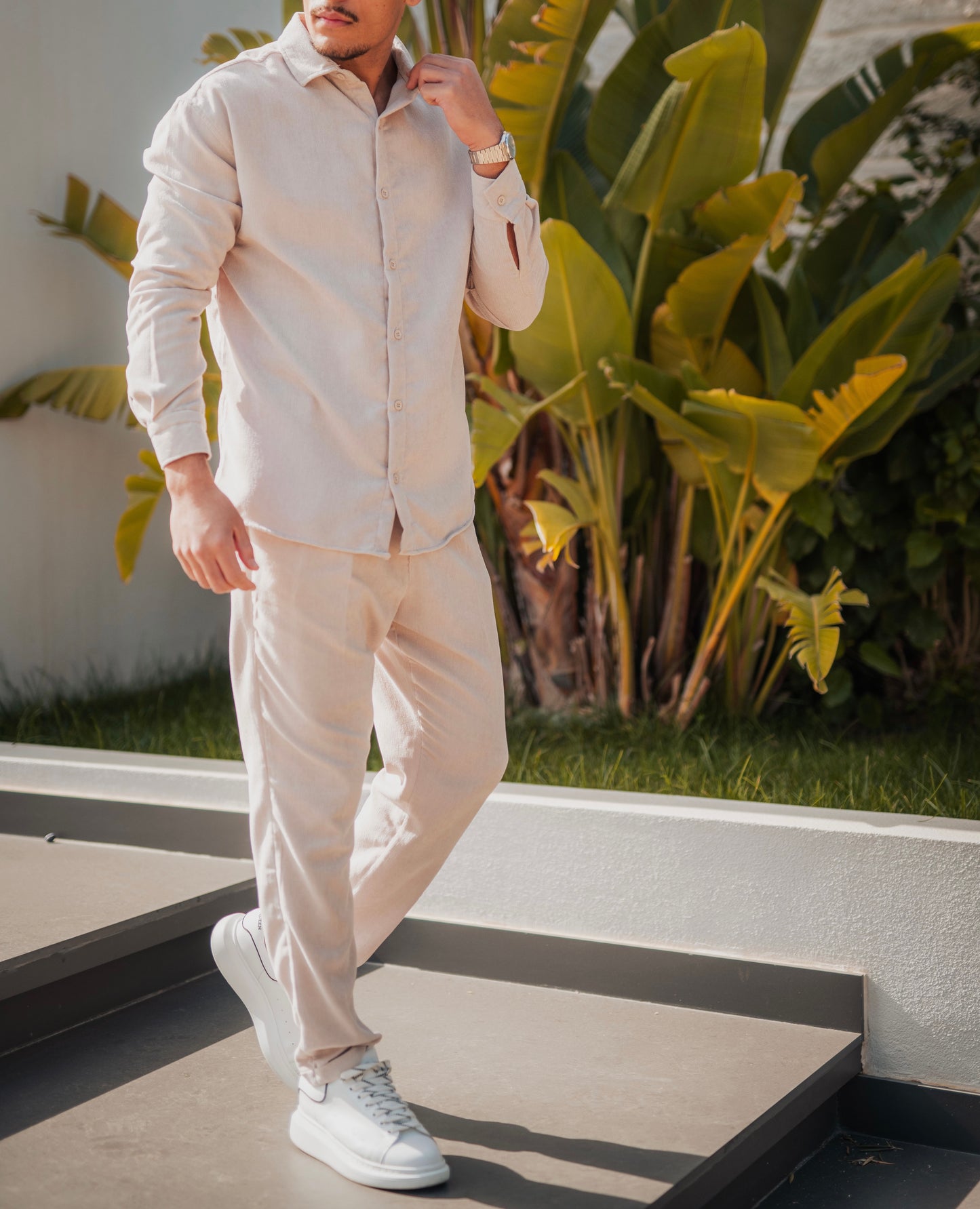 High Weist Cottle Beige - Trousers