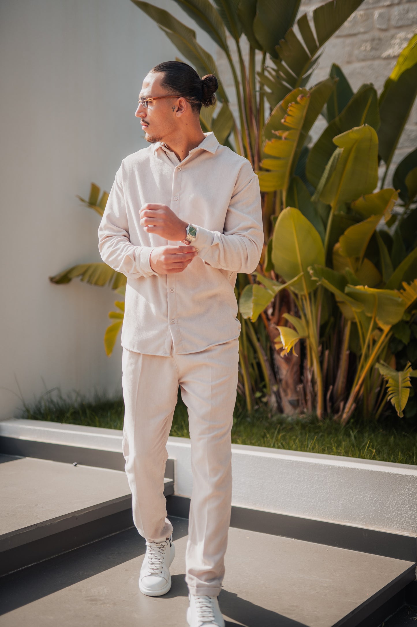 High Weist Cottle Beige - Trousers