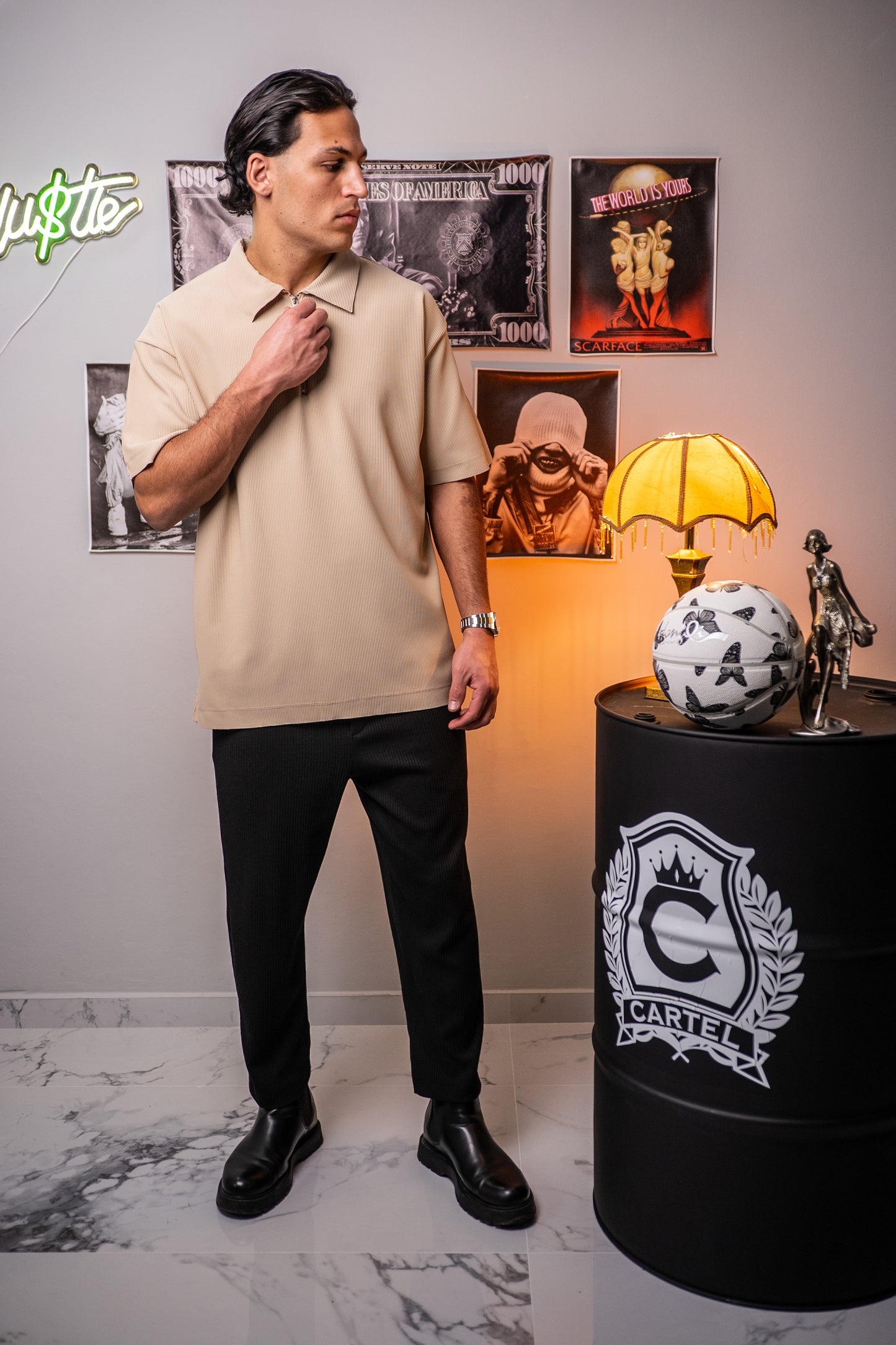 Marrakech Beige Zipped - T-Shirt