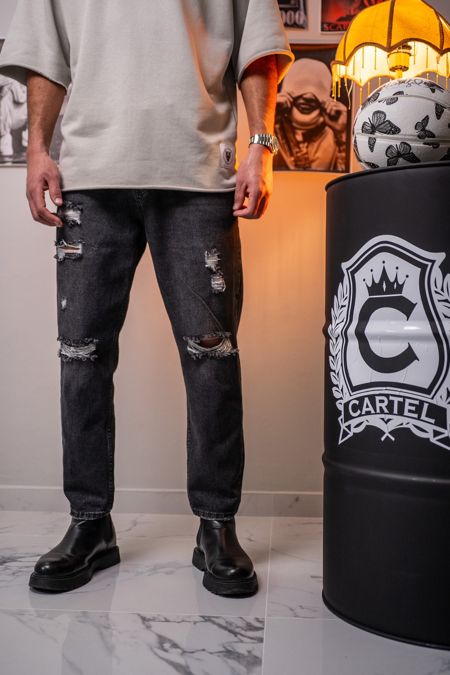 Black Ripped Baggy - Jeans