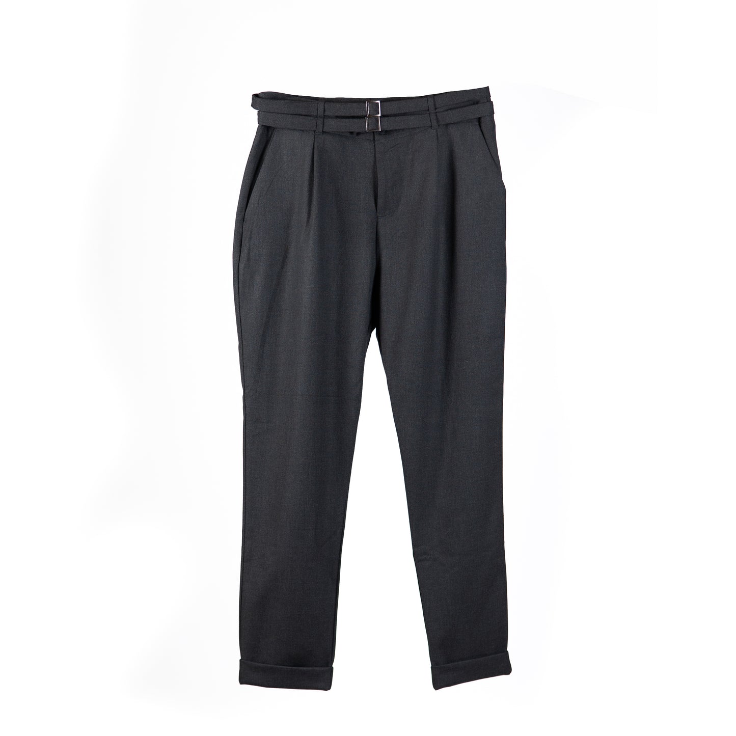 Cartel Dark Grey Double Belt - Trousers