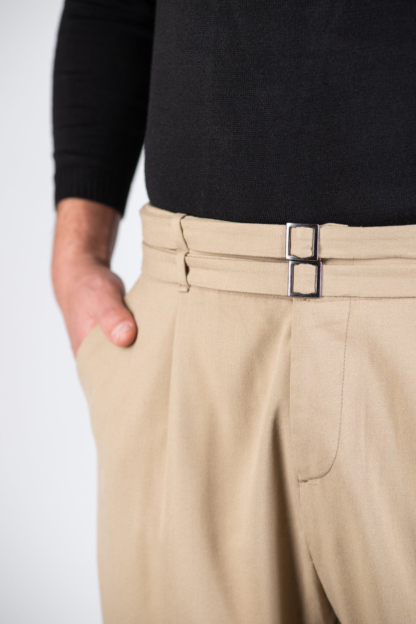 Cartel Beige Double Belt - Trousers