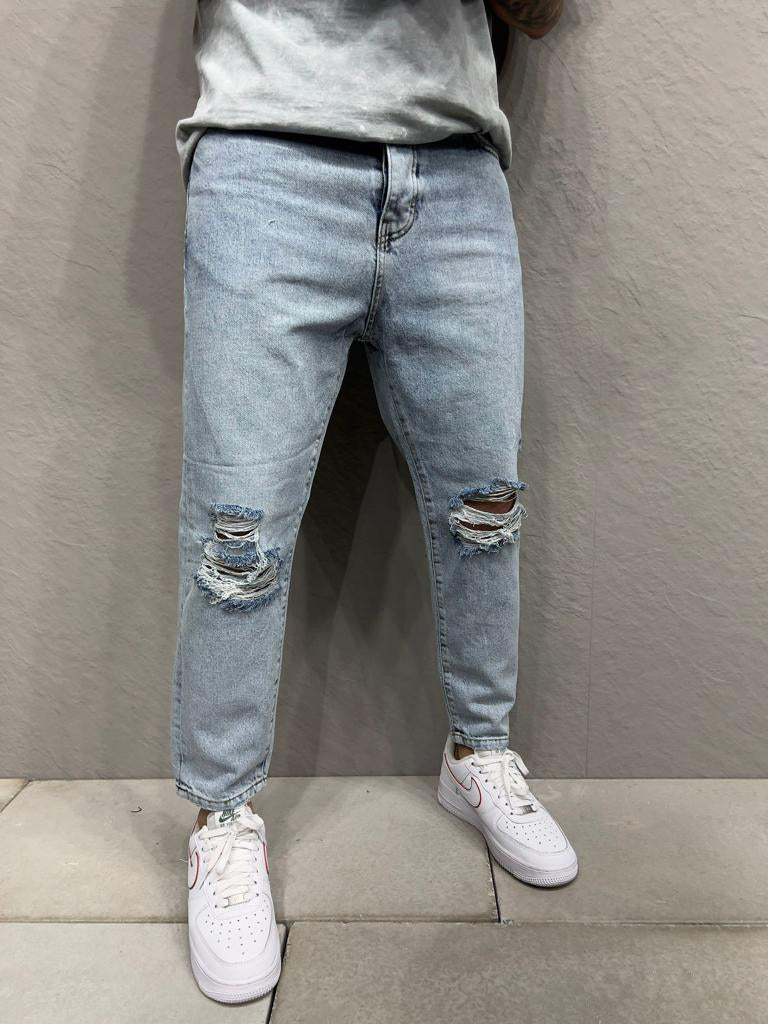 Cartel Light Blue Baggy Ripped - Jeans