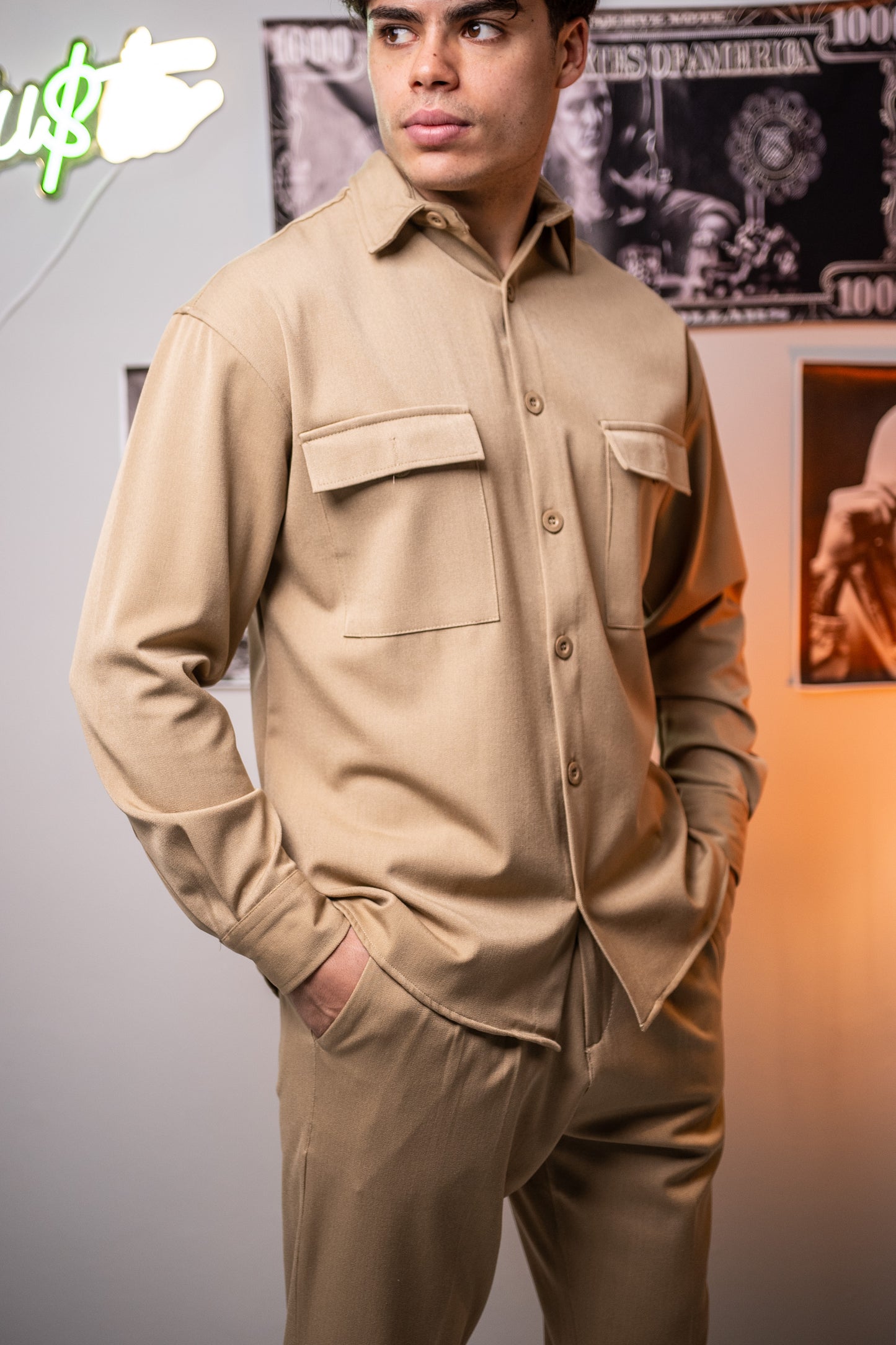 Cartel Beige Double Pocket - Shirt