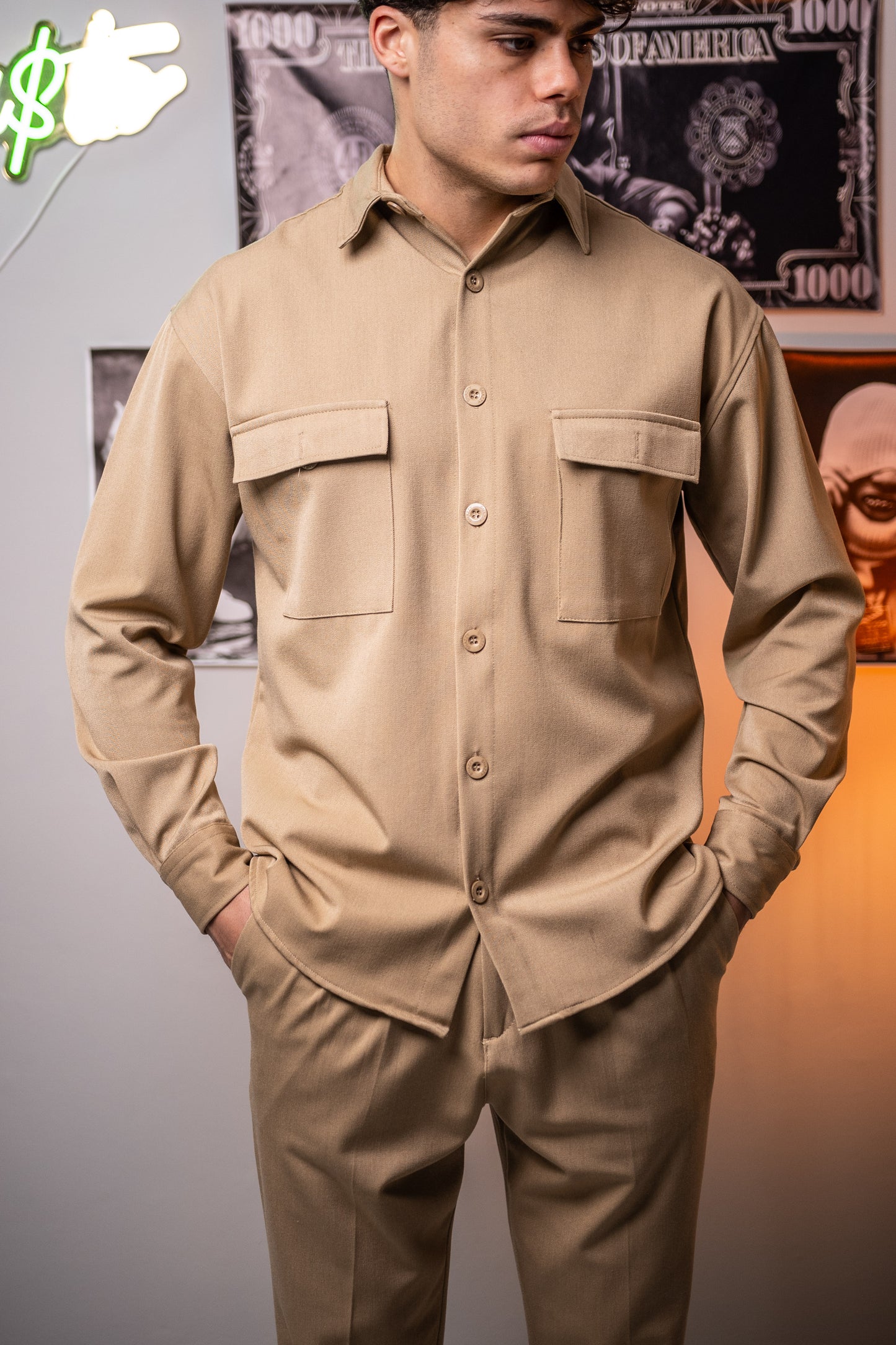 Cartel Beige Double Pocket - Shirt